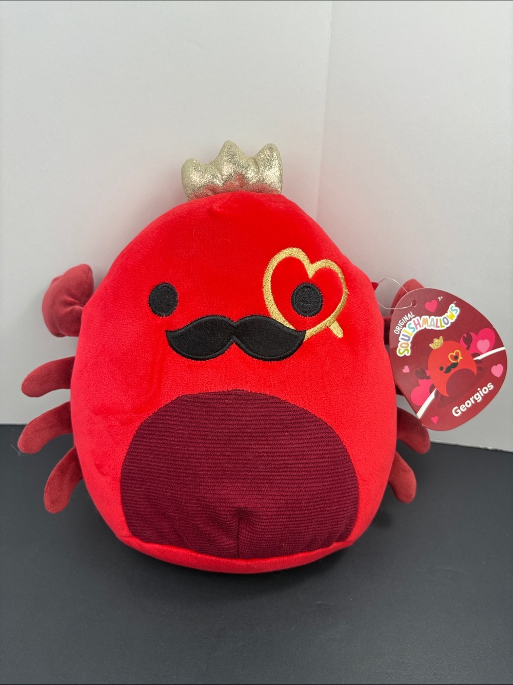 Squishmallows Georgios Red King Crab Plush Gold Crown S8 1934-2 Valentine’s Day